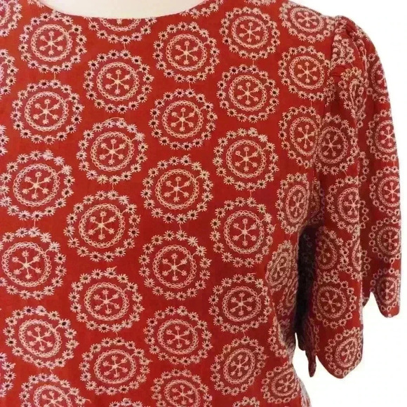 English Factory Embroidered Top with Scalloped Sleeves - Size Small - Picture 3 of 4